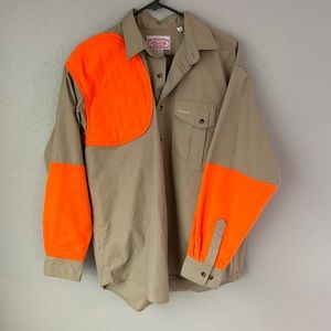 Filson long sleeved button up hunting shirt size large